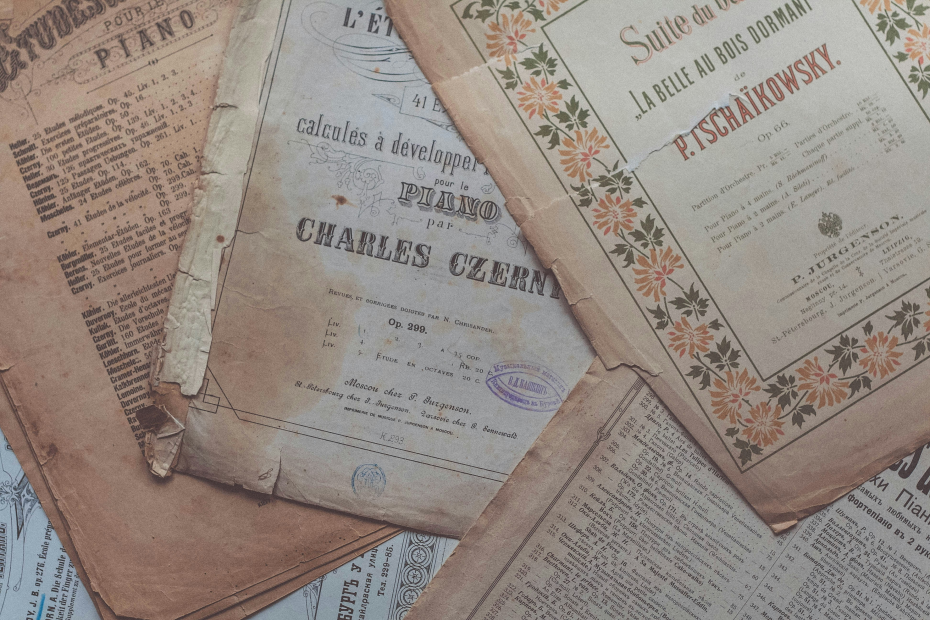 Stack of violin concerto music